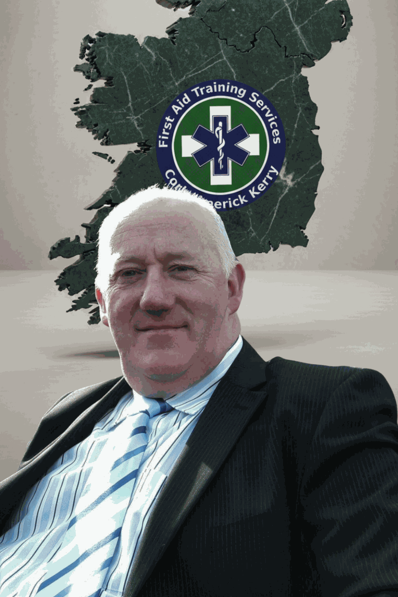 Ireland map themed First Aid Training Services visual for Cork, Limerick and Kerry
